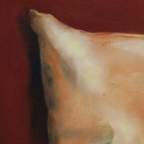 Titel: Gewissheit, Öl auf Leinwand 2015, pillow, cushion, bolster, oil on canvas, painting, art, Berlin, Kunst