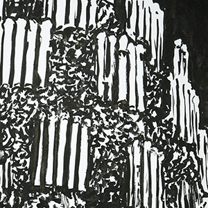 Kronleuchter, Tusche/Papier, 70 x 100 cm