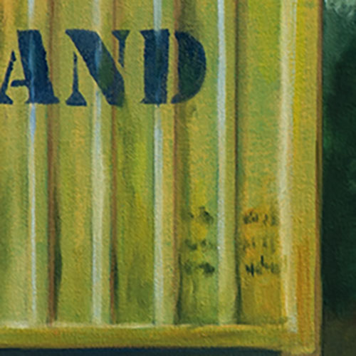 Titel: Sealand, Öl auf Leinwand 2006, Container, Cargo, Globalisierung